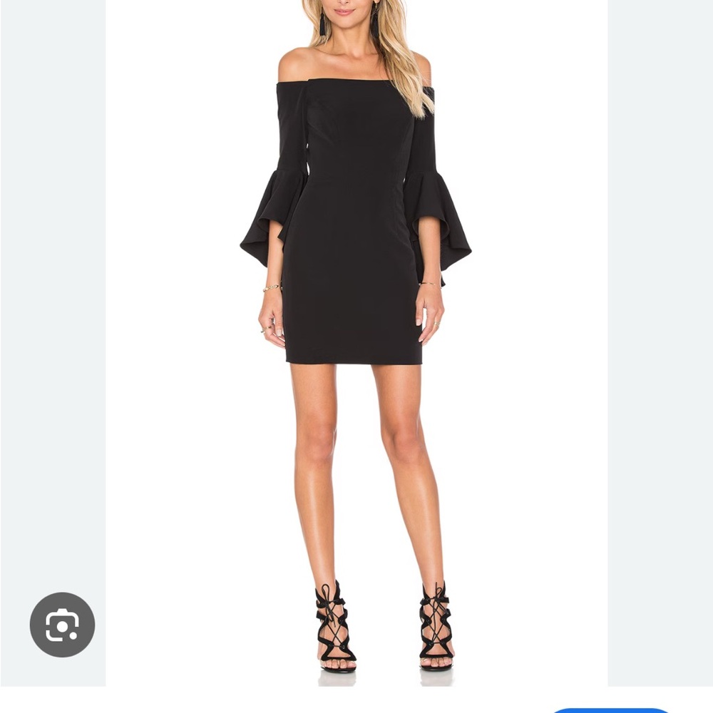 Orig$325 MILLY size 4 | Black Off-Shoulder Formal Cocktail Blacktie Mini Dress